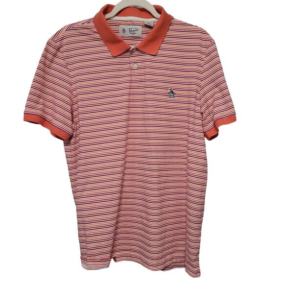 Original Penguin Striped Polo Shirt Men XL Short Sleeve Preppy Academia Pullover - Picture 1 of 8